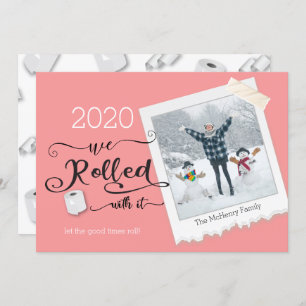 Roll mit ihm Foto Weihnachtskarte Einladung