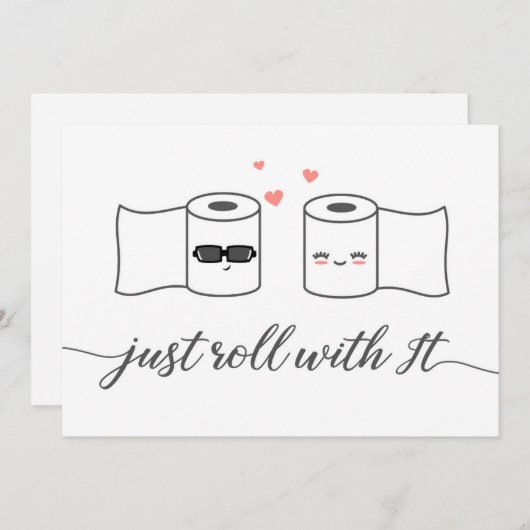 Roll mit ihm verzögert Hochzeitsankündigung Einladung (Vorne/Hinten)