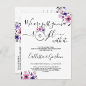 Roll mit it rosa Lila Blüte ändern das Datum Ankündigungspostkarte (Vorne/Hinten)