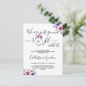 Roll mit it rosa Lila Blüte ändern das Datum Ankündigungspostkarte (Stehend Vorderseite)