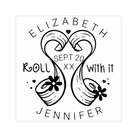 Roll mit LGBTQ Toilettenpapier Save the Date Gummistempel (Prägung)