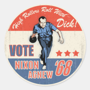 Roll mit Nixon Runder Aufkleber