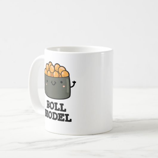 Roll Model Funny Food Sushi Roll Pun Kaffeetasse (Vorderseite Links)