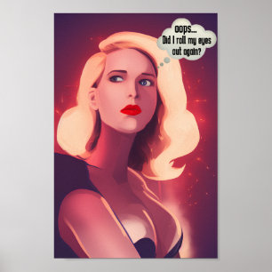 Roll My Eyes Out Loud Funny Pop Art Leinwand Post Poster