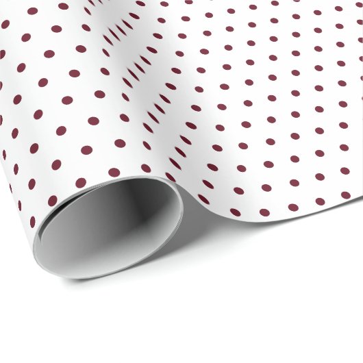 Roll of Herbst Burgundy Polka Dots Geschenkpapier (Rolleneckpunkt)
