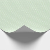 Roll of White Polka Dots on Bale Milky Jade Green Geschenkpapier (Ecke)