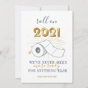 Roll on 2021 New Year Personalisiert Holiday Card Feiertagskarte