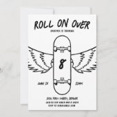 Roll on over Skateboarding Theme Party Einladung (Vorderseite)