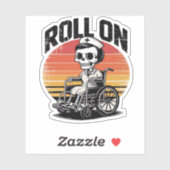 Roll On Skeleton Nurse � Dark Humor Healthcare Vib Aufkleber (Blatt)