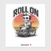 Roll On Skeleton Nurse � Dark Humor Healthcare Vib Aufkleber (Blatt)