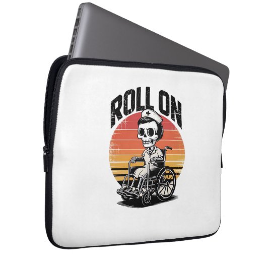 Roll on Skeleton Nurse - Dark Spaß Healthcare Vib Laptopschutzhülle (Vorne Rechts)