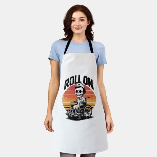 Roll on Skeleton Nurse - Dark Spaß Healthcare Vib Schürze (Getragen)