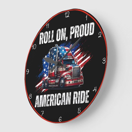 Roll On, Stolz auf Amerika Große Wanduhr (Winkel)