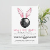 Roll & Peep Party – Ostern Bowling Einladung (Stehend Vorderseite)