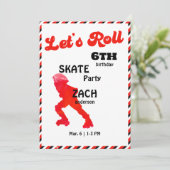 Roll Red & Black Birthday Party Einladung (Stehend Vorderseite)