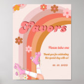 Roll Retro Groovy Roller Skate Favoriten Zeichen Poster (Vorne)