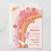 Roll Retro Groovy Roller Skate Geburtstag Teil Einladung (Vorderseite)