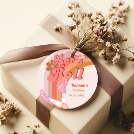 Roll Retro Groovy Roller Skate Geburtstag Teil Geschenkanhänger