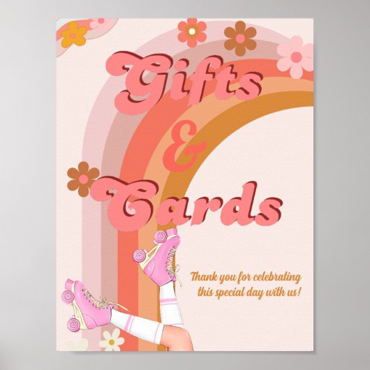 Roll Retro Groovy Roller Skate Geschenke & Zeichen Poster (Vorne)