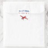 Roll-Roll-Manöver mit rotem Flugzeug Quadratischer Aufkleber (Tasche)