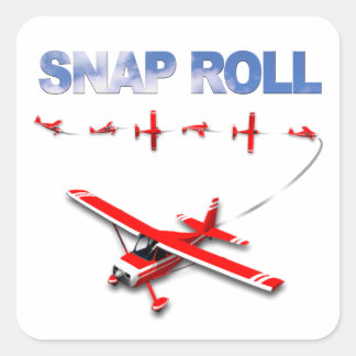 Roll-Roll-Manöver mit rotem Flugzeug Quadratischer Aufkleber