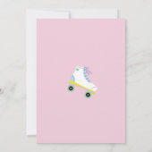 Roll Roller Skate Girls Pink Party Einladung (Rückseite)