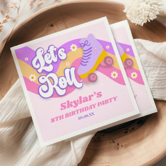 Roll Roller Skate Skaten Geburtstagsparty Serviette