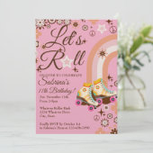 Roll Roller Skaten Birthday Party Einladung (Stehend Vorderseite)