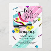 Roll, Roller-Skaten-Einladung, Rolle 80 Einladung (Vorne/Hinten)