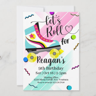 Roll, Roller-Skaten-Einladung, Rolle 80 Einladung
