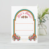 Roll Roller Skaten Party Retro Einladung (Stehend Vorderseite)