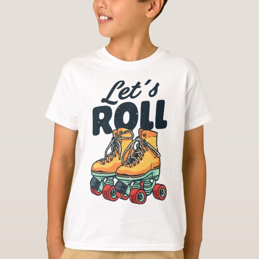 Roll Roller Skaten Skater Skate Retro Vinta T-Shirt (Vorderseite)