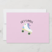 Roll Rollerskate Pink Birthday Party Foto Einladung (Rückseite)