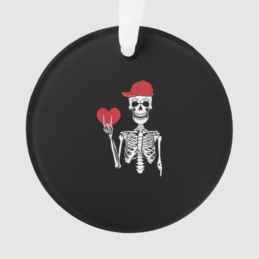 Roll Skeleton Hands Herz Valentinstag Skull Ornament (Vorderseite)