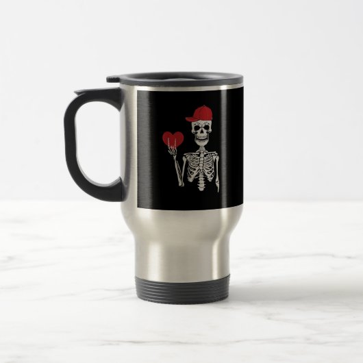 Roll Skeleton Hands Herz Valentinstag Skull Reisebecher (Links)