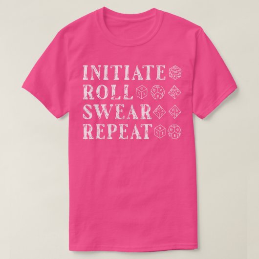 Roll Swear Funny Funny RPG Dice D20 Roleplay T-Shirt (Design vorne)