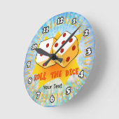 Roll The Dice Clock Runde Wanduhr (Winkel)