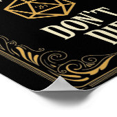 Roll Well Dont Die D20 Dice kritischen Treffer Poster (Ecke)