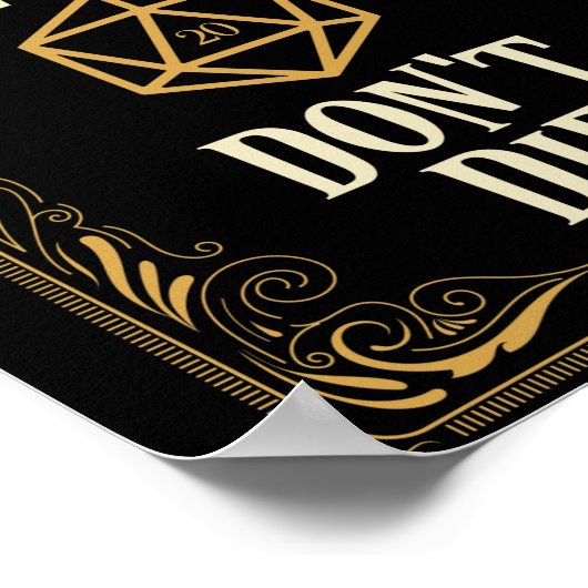 Roll Well Dont Die D20 Dice kritischen Treffer Poster (Ecke)