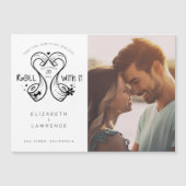 Roll with it Bridge & Groom Toillet Paper Roll Fot Magnetkarte (Vorderseite)