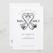 Roll with it Bridge & Groom Toillet Paper Roll Hea Save The Date (Vorne/Hinten)