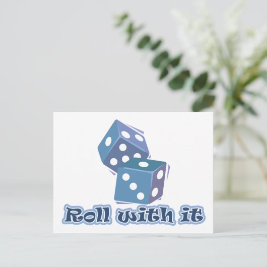 Roll with it - Dice Games Postkarte (Stehend Vorderseite)