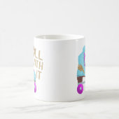 ROLL WITH IT | Lustiger Spruch Rollschuhläufer Kaffeetasse (Mittel)