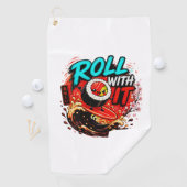 Roll With It – Lustiges Surfing Sushi Design Golfhandtuch (Insitu)
