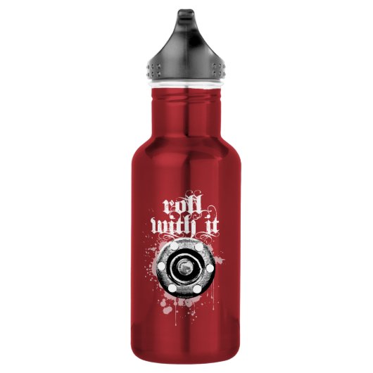 Roll with it (Roller Hockey) Trinkflasche (Rechts)