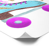 ROLL WITH IT | Rollschuh-Typografie-Zitat Poster (Ecke)