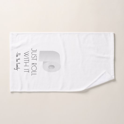 "Roll with it" Sarcastic Toilettenpapier Design Badhandtuch Set (Handtuch)