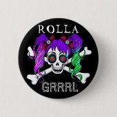 Rolla Grrl Punk Rock Roller Derby Button Button (Vorderseite)