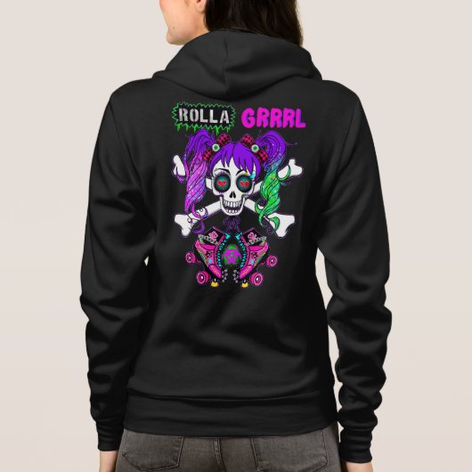 Rolla Grrl Punk Rock Roller Girl hoodie (Rückseite)