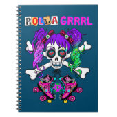 Rolla Grrl Punk Rock Skater Girl Spiral Notebook Notizblock (Vorderseite)